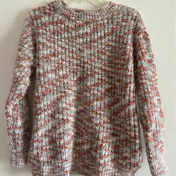 RD style eyelash fringe chunky knit sweater long sleeve marled medium - Picture 2 of 8